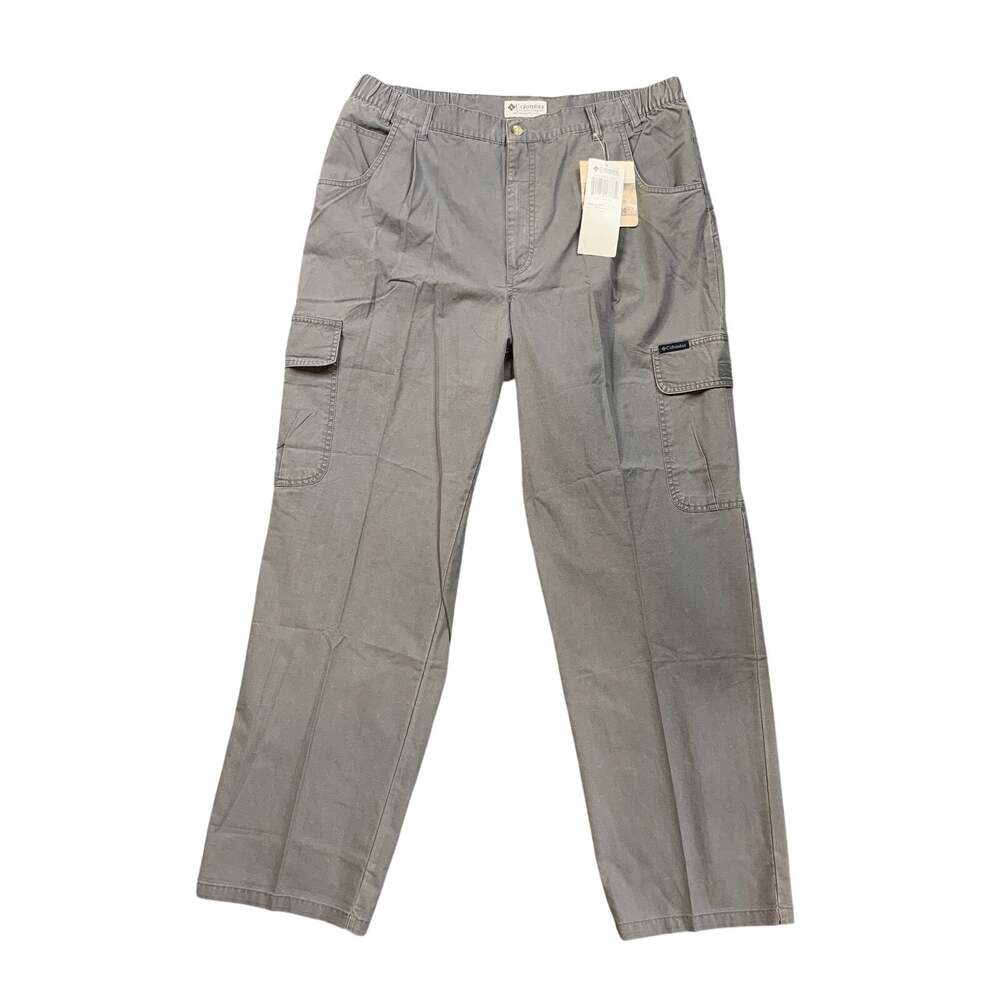 Vintage Columbia Pants Mens 38 Quarry Gray Cotton Elkhorn Cargo Pockets Utility
